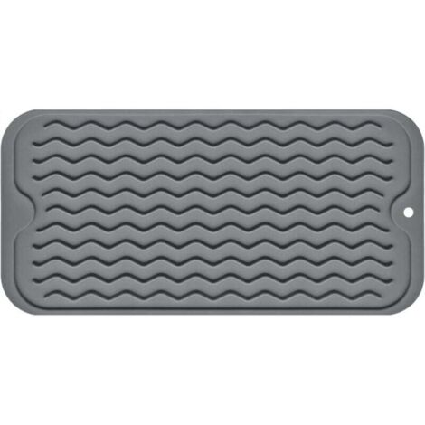 Esterilla de secado, gris oscuro, 15 x 30 cm, esterilla de secado de silicona de secado rápido