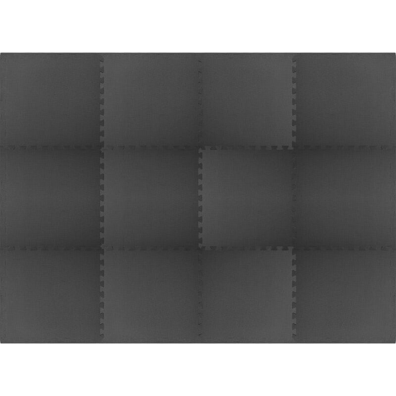 

Esterilla de suelo 12 piezas negro 4,32 ㎡ EVA