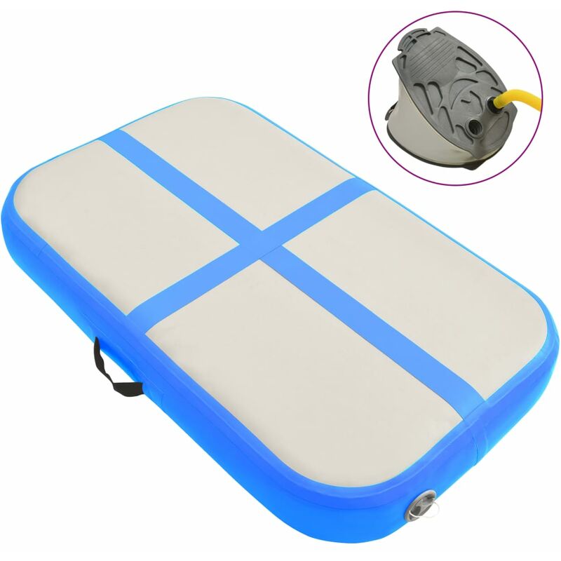 

Esterilla inflable de gimnasia con bomba PVC azul 60x100x20 cm