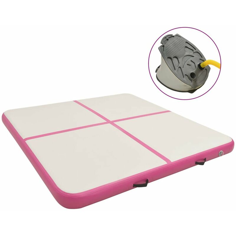 

Esterilla inflable de gimnasia con bomba PVC rosa 200x200x10 cm