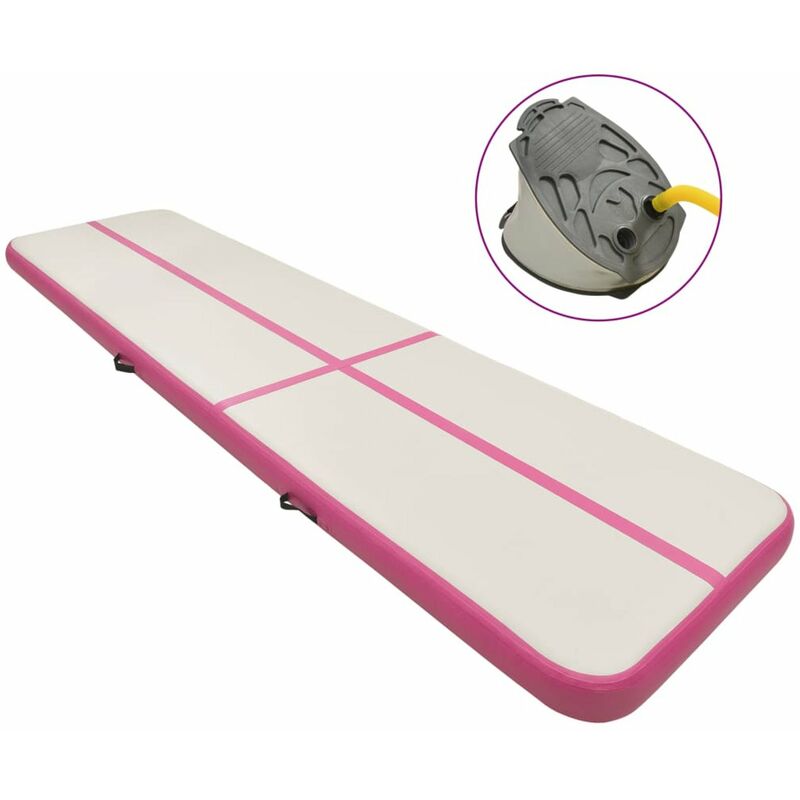 

Esterilla inflable de gimnasia con bomba PVC rosa 600x100x20 cm