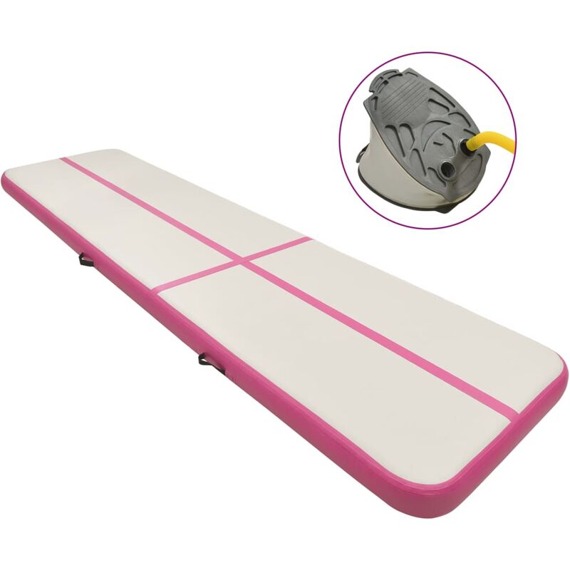 

Esterilla inflable de gimnasia con bomba PVC rosa 700x100x15 cm