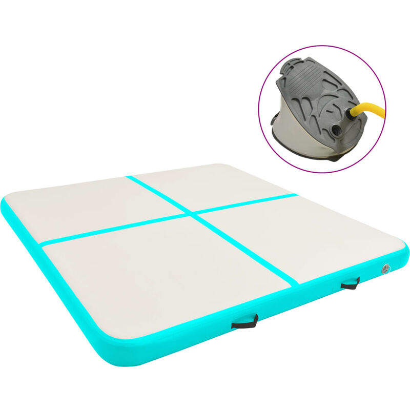 

Esterilla inflable de gimnasia con bomba PVC verde 200x200x10cm - Verde - Vidaxl