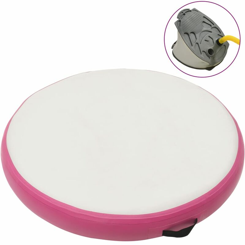 

Esterilla inflable de gimnasia y bomba PVC rosa 100x100x10 cm