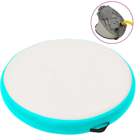 Esterilla inflable de gimnasia y bomba PVC verde 100x100x20 cm