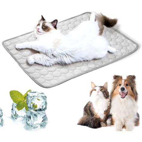 Esterilla refrescante para perros y gatos de 27,5 x 21,6 pulgadas, ideal para suelo, sofá, asiento de coche y césped (gris)