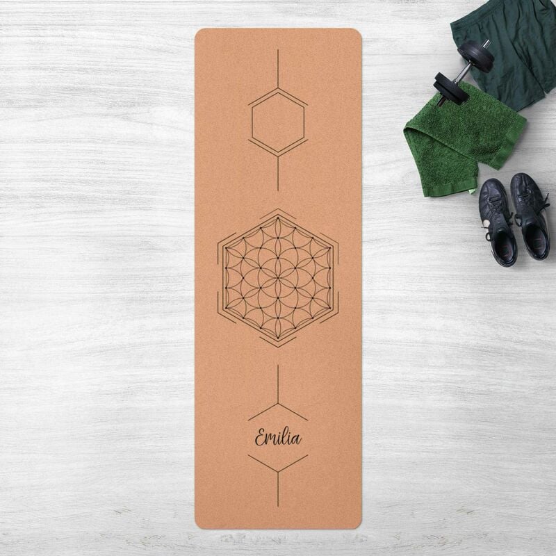 

Esterilla yoga - Customised Name Flower Of Life Dimensión LxA: 61cm x 183cm
