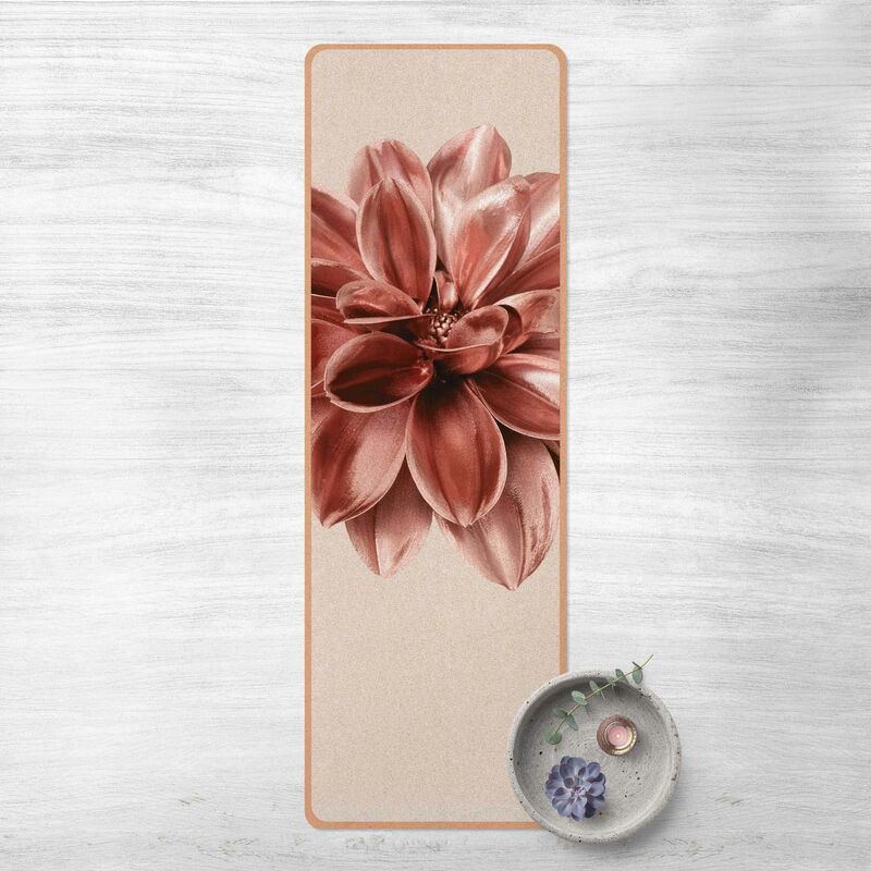 

Esterilla yoga - Dahlia Flower Rosegold Metallic Dimensión LxA: 61cm x 183cm