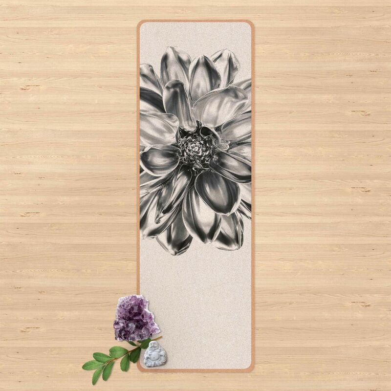 

Esterilla yoga - Dahlia Flower Silver Metallic Dimensión LxA: 61cm x 183cm