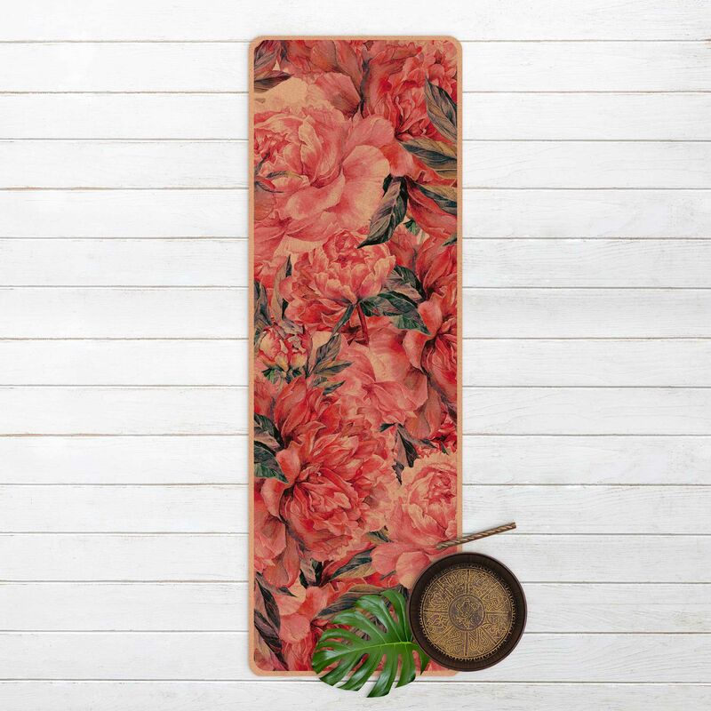 

Esterilla yoga - Delicate Watercolour Red Peony Pattern Dimensión LxA: 61cm x 183cm