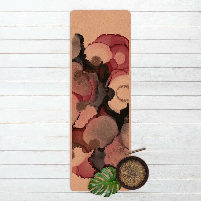 

Esterilla yoga - Pink Beige Drops With Pink Gold Dimensión LxA: 61cm x 183cm