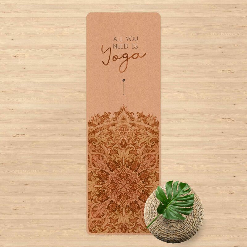 

Esterilla yoga - Text All You Need Is Yoga Orange Dimensión LxA: 61cm x 183cm
