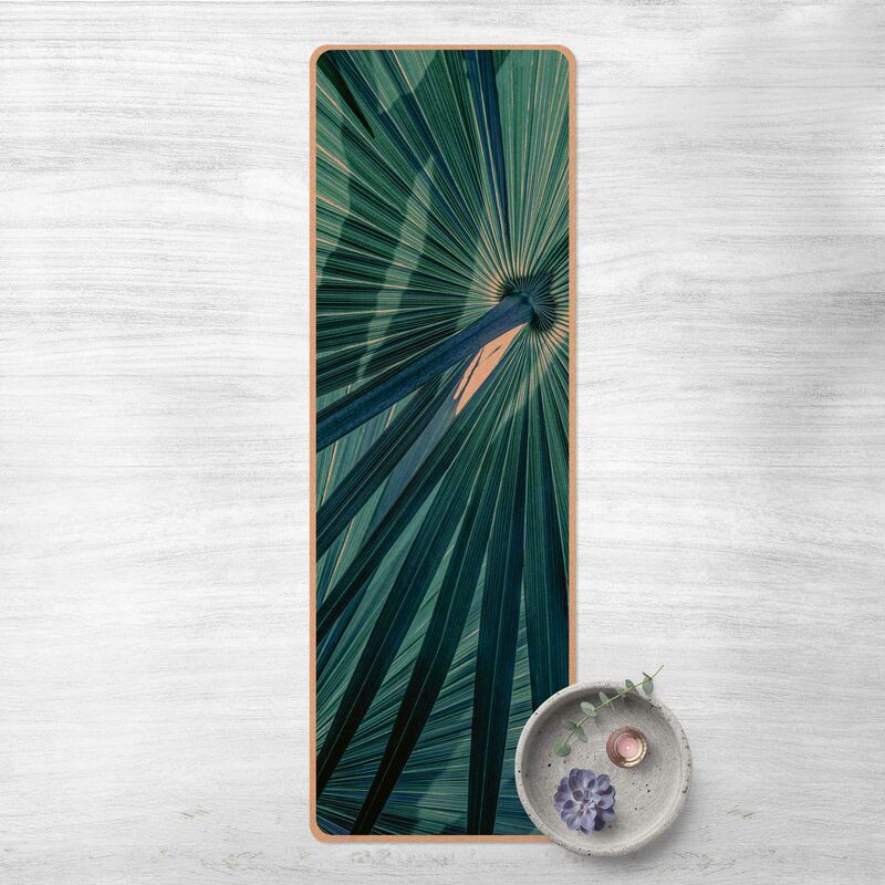 

Esterilla yoga - Tropical Plants Palm Leaf In Turquoise Dimensión LxA: 61cm x 183cm