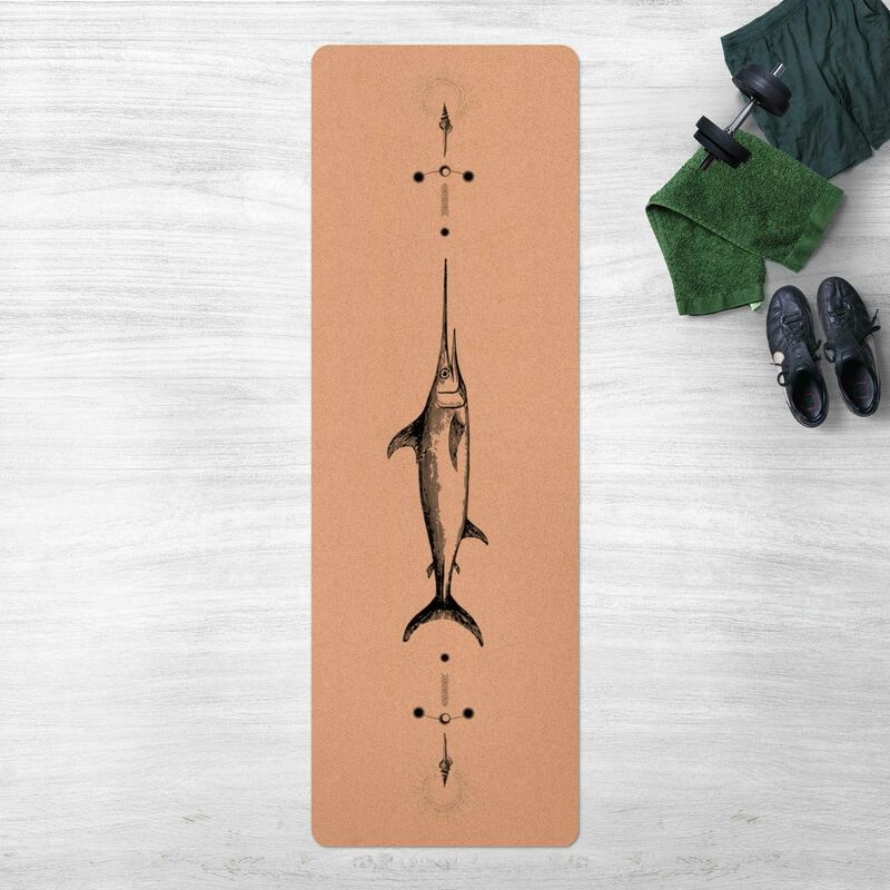 

Esterilla yoga - Vintage Swordfish Black Dimensión LxA: 61cm x 183cm