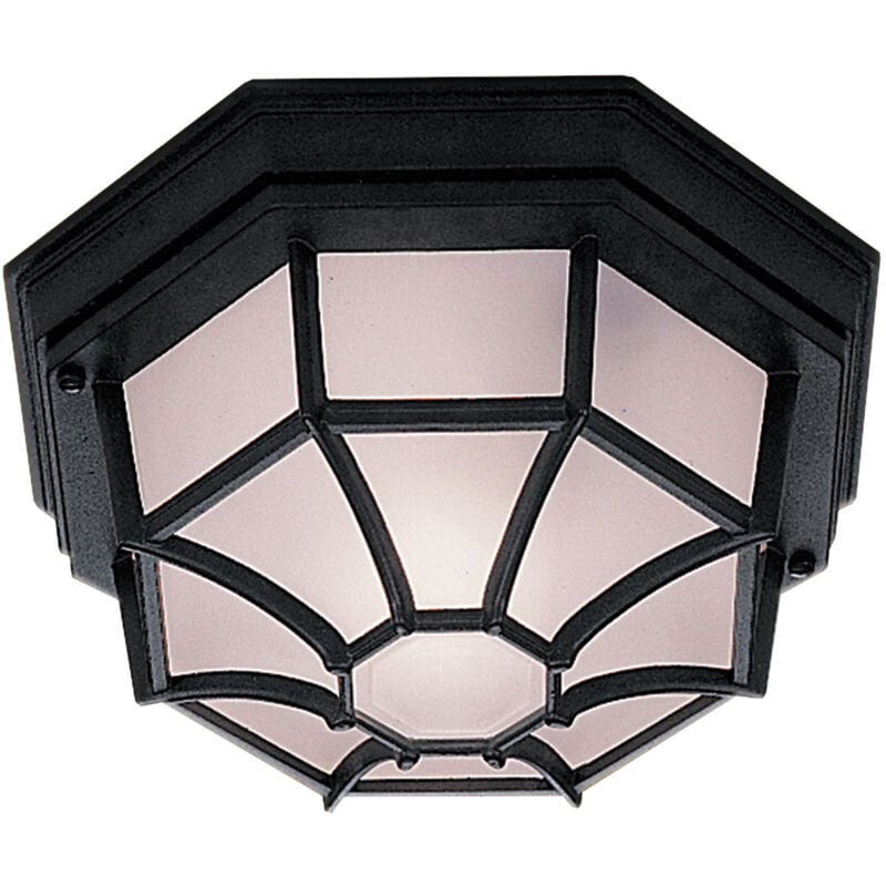 Searchlight - Applique Da Esterno Vintage - Decò Vermont Alluminio Nero Vetro 1 Luce E27