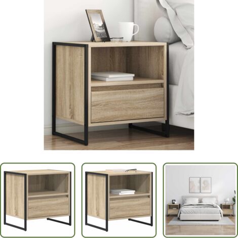 Estetica industriale -  Comodino Sonoma 50 x 39,5 x 50 cm Legno multistrato