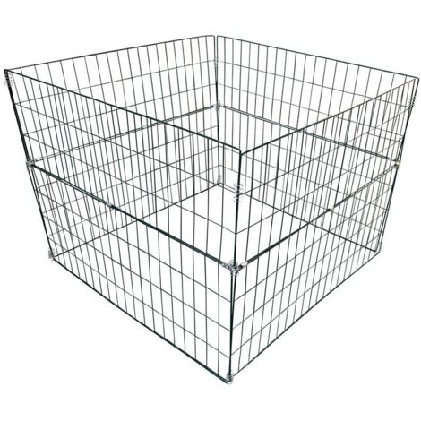 Estexo – Composteur de jardin en métal 90 x 90 x 70 cm – Grille métallique thermolaquée résistante aux intempéries – Configuration flexible en carré ou rectangle