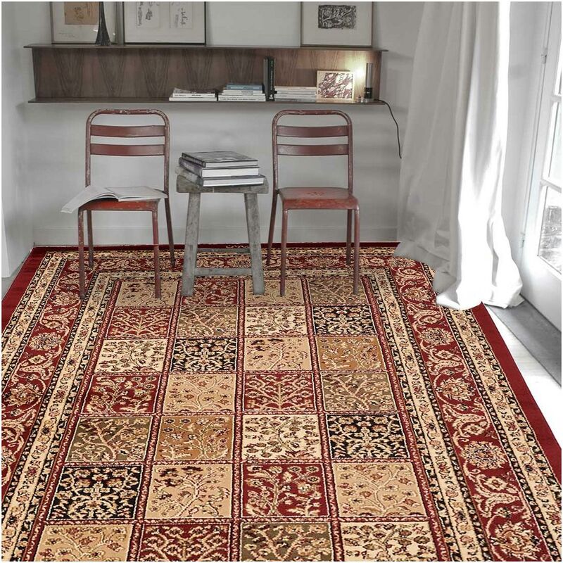 

estilo de alfombra oriental 120x170 cm LUJO rectangular Hereke Salon Rouge adecuado para calefacción por suelo radiante - Beige