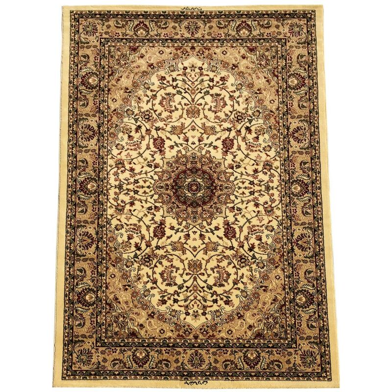 

estilo de alfombra oriental 80x140 cm LUJO rectangular Lalem Red Room adecuado para calefacción por suelo radiante - Beige