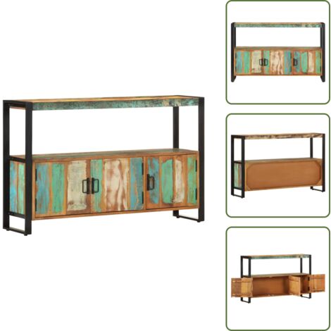 Estilo industrial - vidaXL Aparador de madera maciza reciclada 120x30x75 cm - Muebles vintage