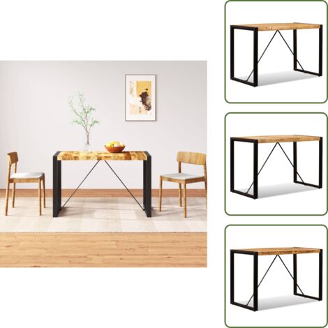 Estilo industrial - vidaXL Mesa de comedor de madera maciza de mango rugosa 120 cm - Mesa retro