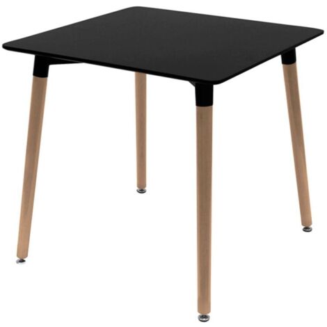 Estilo Nórdico - Mesa Tower Cuadrada 70 cm - Negro