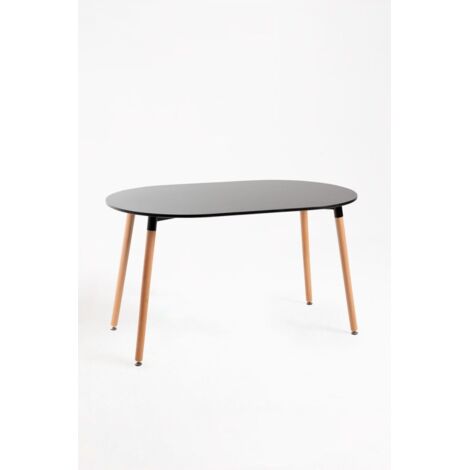 Estilo Nórdico - Mesa Tower Ovalada 130 x 80 cm - Negro