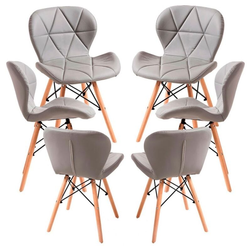 

Estilo Nórdico - Pack 6 Sillas Dreck - Gris claro