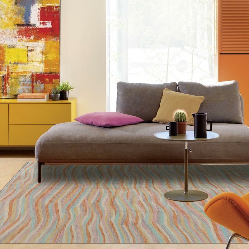 

Fácil alfombra Kilim Peshawar 27 1A2T Lana multicolor - Multicolore