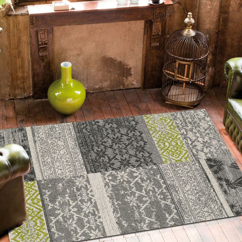 

Alfombra Oriental Teopatch estilo polipropileno gris - Gris