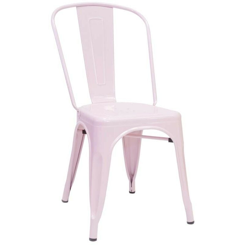 

Sillas estilo retro acerocolor rosa estructura metal salón cocina comedor 92x52x40 - PACK 2 SILLAS