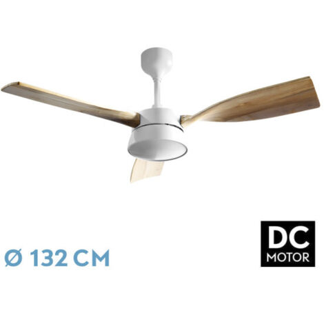 Estio DC-Ventilator, 24 W, Weiß/Buche, 3 Flügel