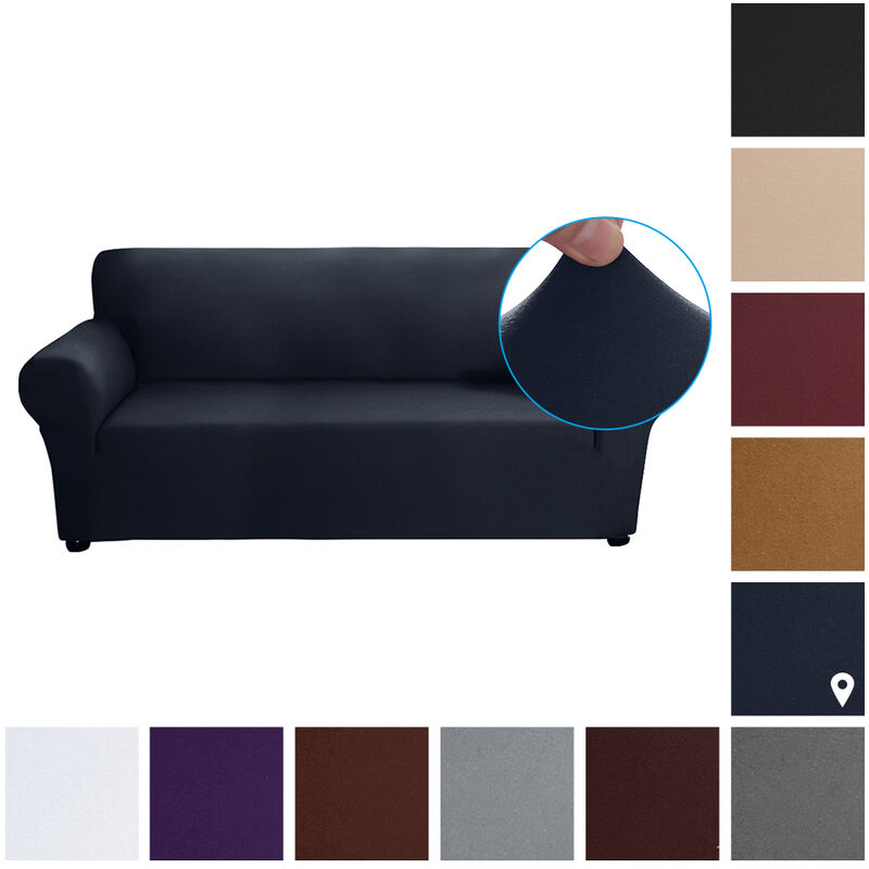 

Estiramiento funda de sofa leche tela de seda antideslizante suave Sofa Sofa 3 plazas cubierta lavable para la sala para ninos Se aceptan, azul marino