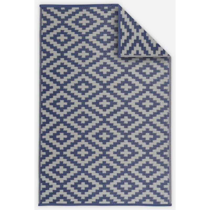

ESTOCOLMO Alfombra de exterior de 180x270cm - Rectangular, azul / beige, reversible, interior / exterior