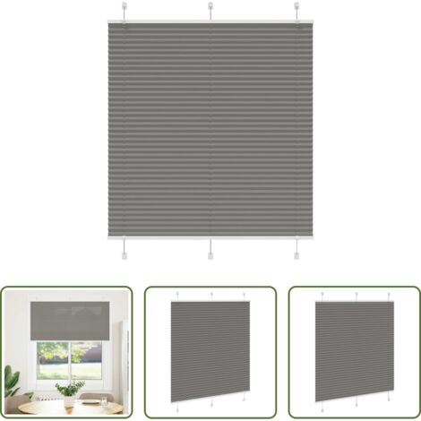 Estor antracita -  Estor Plisado Antracita 120x150 cm Tela Ancho 119,4cm Poliéster