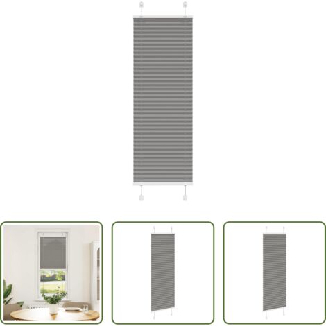 Estor antracita -  Estor Plisado Antracita 50x150 cm Tela Ancho 49,4 cm Poliéster