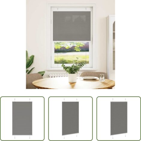 Estor antracita -  Estor Plisado Antracita 70x100 cm Tela Ancho 69,4 cm Poliéster