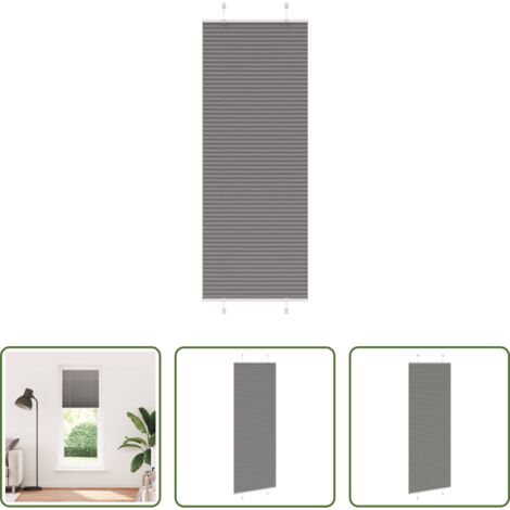 Estor antracita -  Estor Plisado Antracita 75x200 cm Tela Ancho 74,4 cm Poliéster