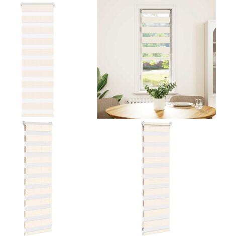 Estor cebra beige mármol tejido ancho 35,9 cm poliéster - Estor cebra - Persiana de madera