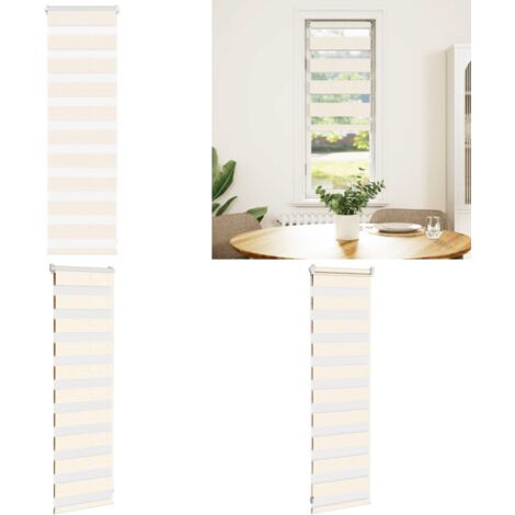 Estor cebra beige mármol tejido ancho 40,9 cm poliéster - Estor cebra - Persiana de madera