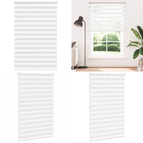 Estor cebra blanco 145x200 cm tejido ancho 140,9 cm poliéster - Estor cebra - Persiana cebra