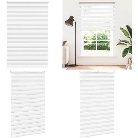Estor cebra blanco 150x230 cm tejido ancho 145,9 cm poliéster - Estor cebra - Persiana cebra