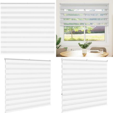 Estor cebra blanco 160x150 cm tejido ancho 155,9 cm poliéster - Estor cebra - Persiana cebra