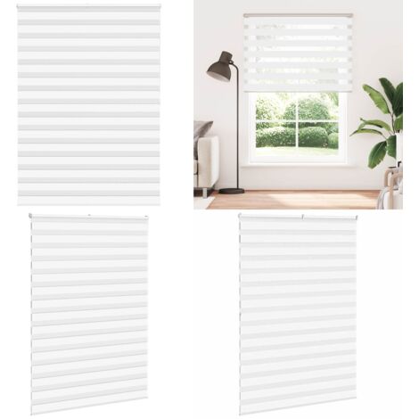 Estor cebra blanco 160x200 cm tejido ancho 155,9 cm poliéster - Estor cebra - Persiana cebra