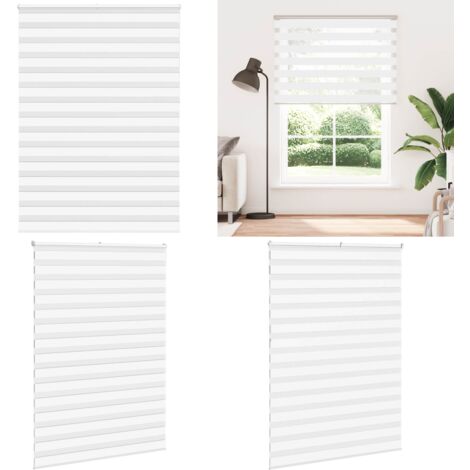 Estor cebra blanco 160x230 cm tejido ancho 155,9 cm poliéster - Estor cebra - Privacidad