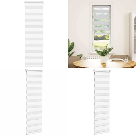 Estor cebra blanco 45x150 cm tejido ancho 40,9 cm poliéster - Estor cebra - Persiana cebra