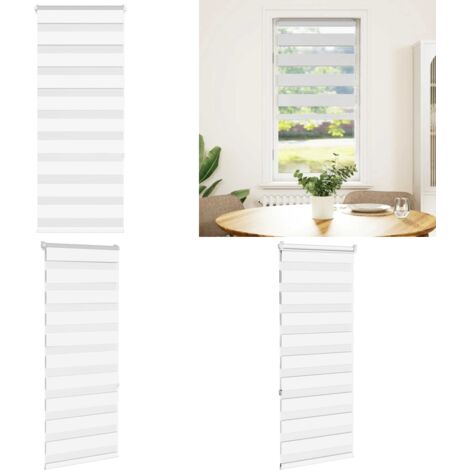 Estor cebra blanco 55x150 cm tejido ancho 50,9 cm poliéster - Estor cebra - Privacidad