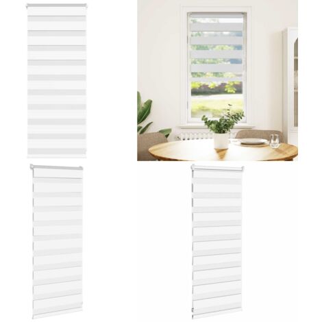 Estor cebra blanco 60x100 cm tejido ancho 55,9 cm poliéster - Estor cebra - Persiana cebra