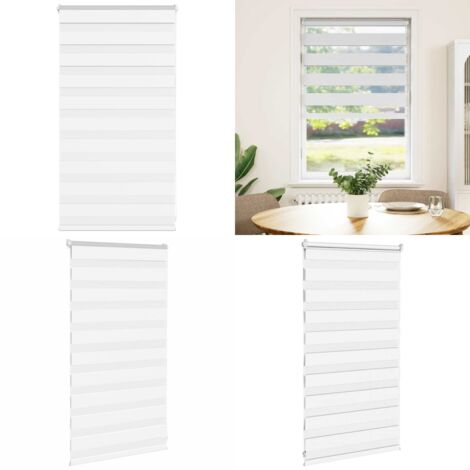 Estor cebra blanco 75x100 cm tejido ancho 70,9 cm poliéster - Estor cebra - Privacidad