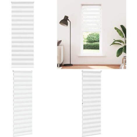 Estor cebra blanco 75x200 cm tejido ancho 70,9 cm poliéster - Estor cebra - Persiana cebra